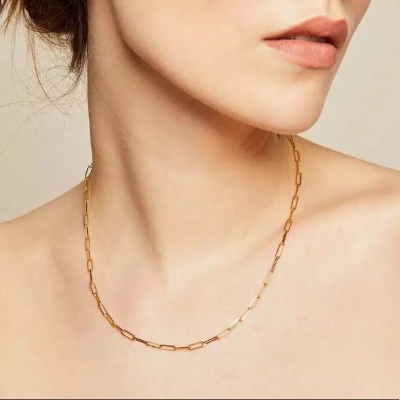 Gold Paperclip Chain Necklace - Picture 2 of 4